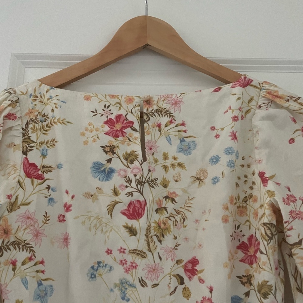 Meadows Marigold Maxi Dress Meadow Flowers Cream Cotton Poplin Cottagecore 2 - Picture 8 of 13